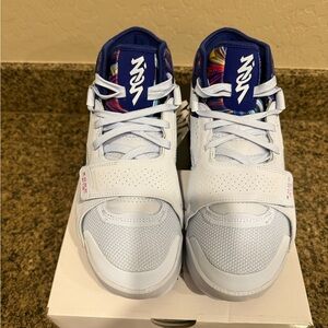 Men Jordan Zion 2 White and Blue Athletic Shoes